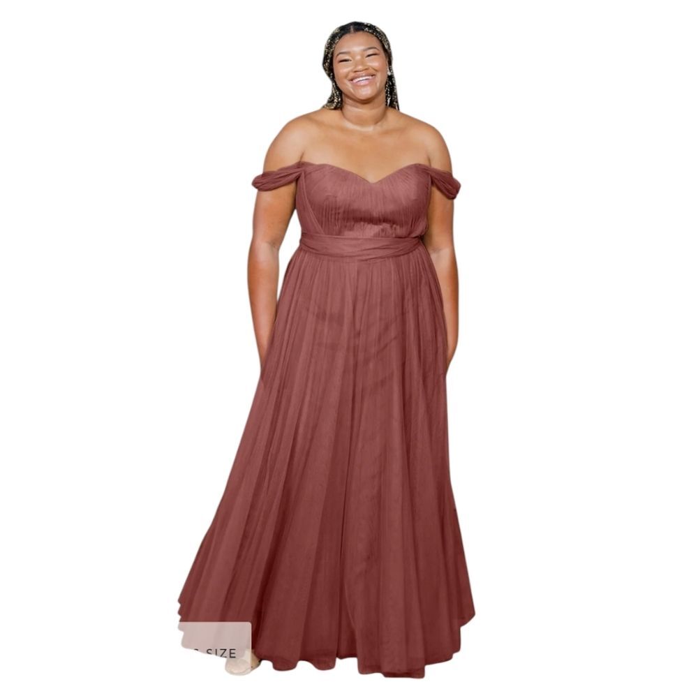 Revelry Rosalie Nwt Tulle Convertible Dress Gown Size 18 Cinnamon Rose